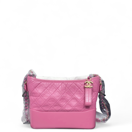 Chanel Quilted New Medium Gabrielle Hobo Calfskin Pink