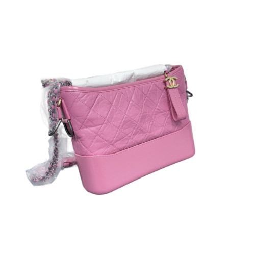 Chanel Quilted New Medium Gabrielle Hobo Calfskin Pink