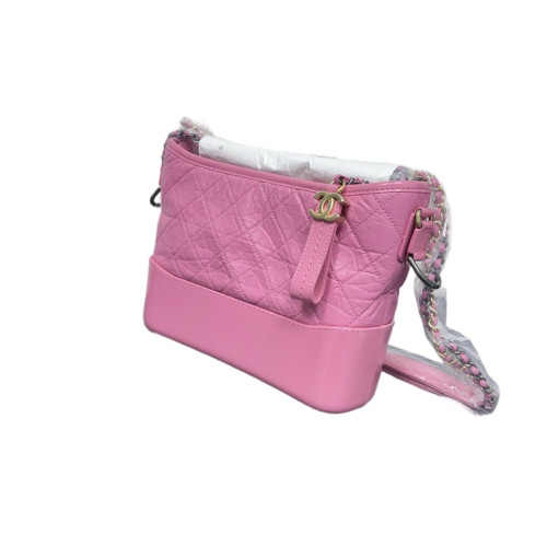 Chanel Quilted New Medium Gabrielle Hobo Calfskin Pink