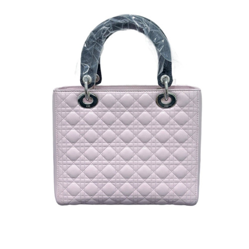 Dior Large Lady Dior Calfskin Pink Black Blue