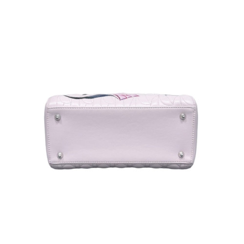 Dior Large Lady Dior Calfskin Pink Black Blue