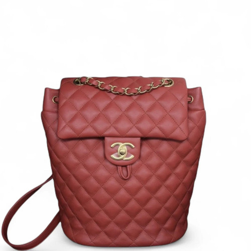 Chanel Quilted Small Salzburg Backpack Calfskin Red