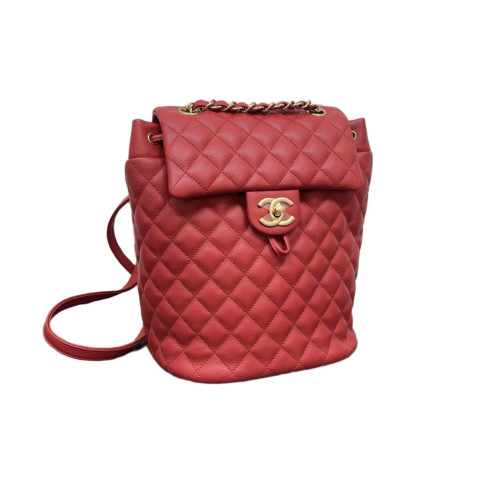 Chanel Quilted Small Salzburg Backpack Calfskin Red