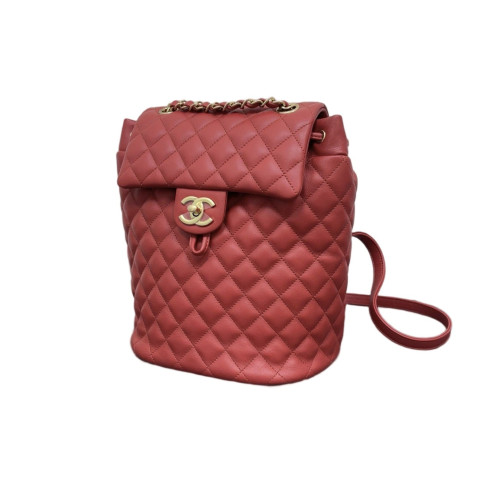 Chanel Quilted Small Salzburg Backpack Calfskin Red