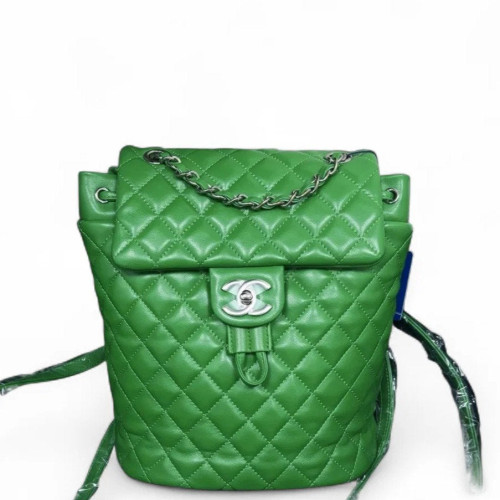 Chanel Quilted Medium Salzburg Backpack Calfskin Green