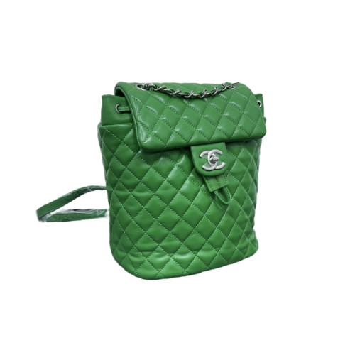 Chanel Quilted Medium Salzburg Backpack Calfskin Green