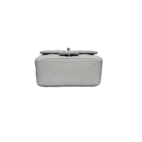 Chanel Quilted Mini Square Flap Calfskin Grey