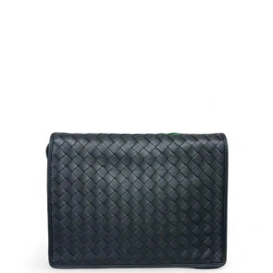 Bottega Veneta Shoulder Bag Calfskin Intrecciato Black
