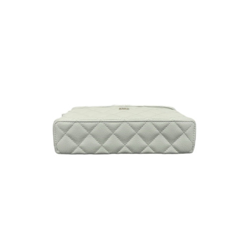 Chanel Quilted Top Handle Slim Vanity With Chain Grained Calfskin Sage