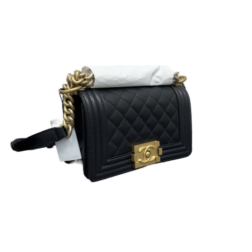 Chanel Quilted Mini Boy Flap Shiny Caviar Calfskin Black Chanel Quilted Mini Boy Flap Shiny Caviar Calfskin Black
