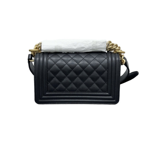 Chanel Quilted Mini Boy Flap Shiny Caviar Calfskin Black Chanel Quilted Mini Boy Flap Shiny Caviar Calfskin Black