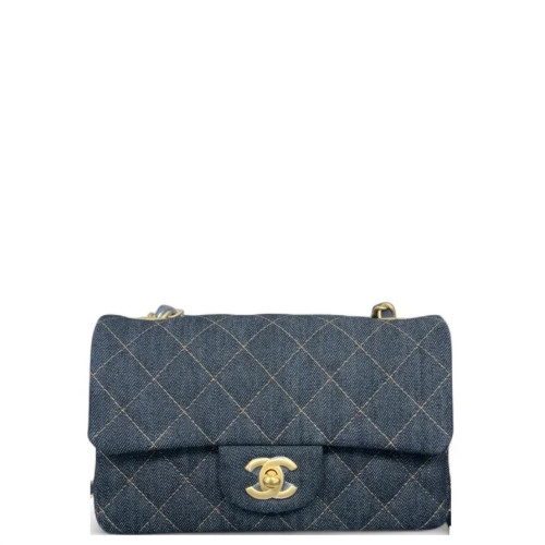 Chanel Quilted Mini Flap Denim Blue Chanel Quilted Mini Flap Denim Blue