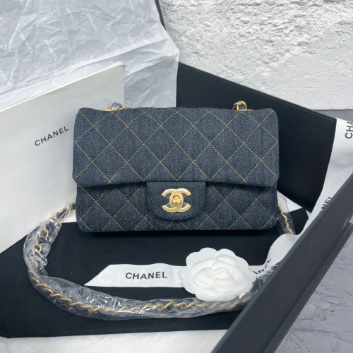 Chanel Quilted Mini Flap Denim Blue Chanel Quilted Mini Flap Denim Blue