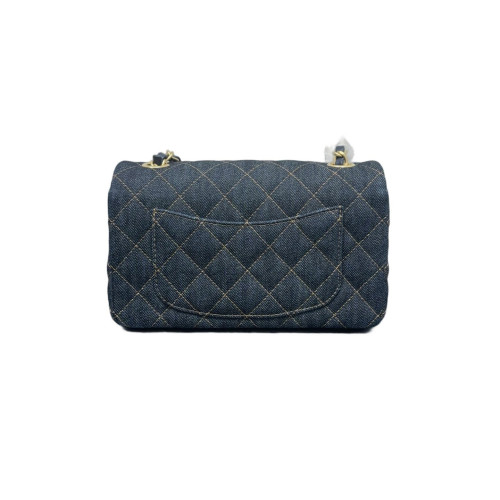 Chanel Quilted Mini Flap Denim Blue Chanel Quilted Mini Flap Denim Blue