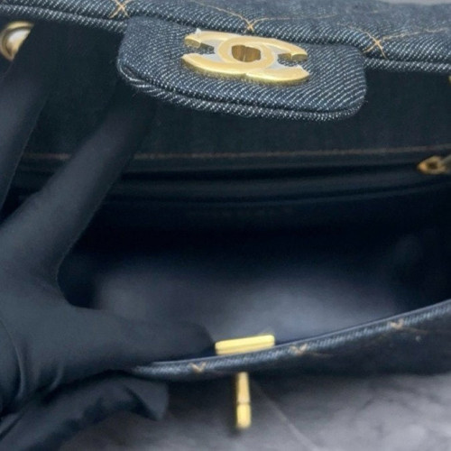 Chanel Quilted Mini Flap Denim Blue Chanel Quilted Mini Flap Denim Blue