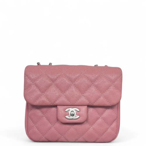 Chanel Quilted Accordion Flap Bag Grained Calfskin Pink