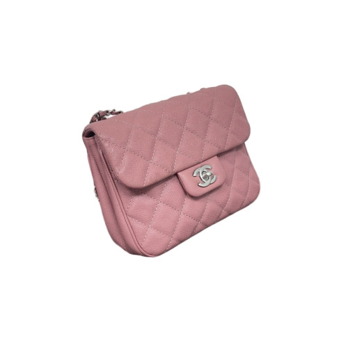 Chanel Quilted Accordion Flap Bag Grained Calfskin Pink