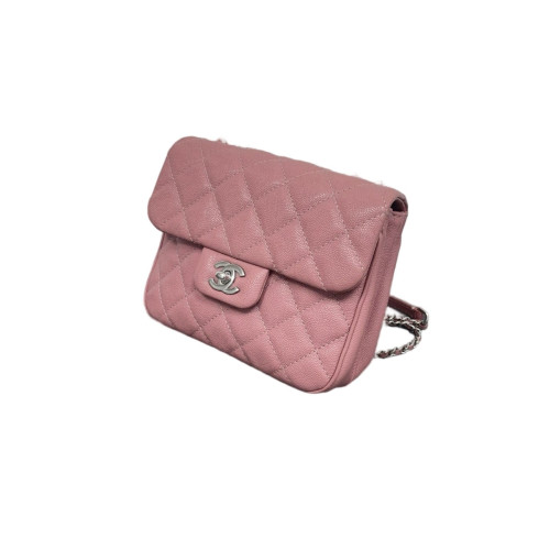 Chanel Quilted Accordion Flap Bag Grained Calfskin Pink