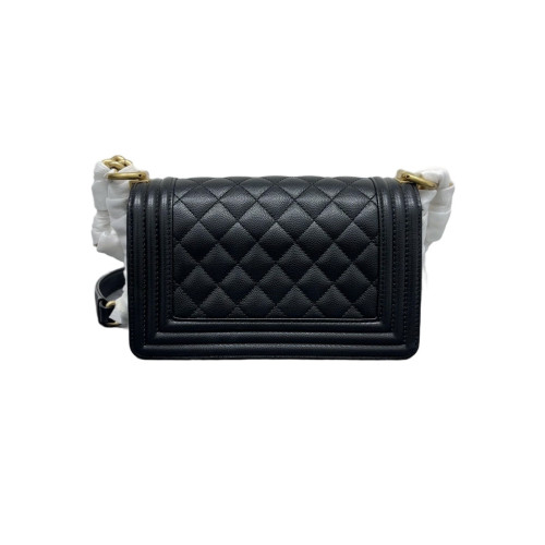 Chanel Quilted Mini Boy Flap Shiny Caviar Calfskin Black