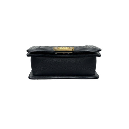 Chanel Quilted Mini Boy Flap Shiny Caviar Calfskin Black