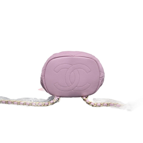 Chanel Quilted Top Handle Bucket Calfskin Pink Chanel Quilted Top Handle Bucket Calfskin Pink