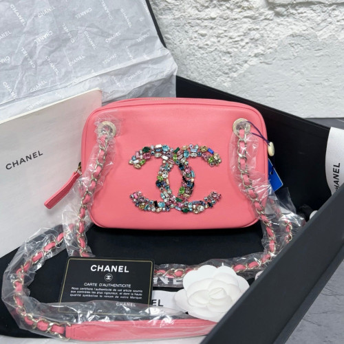 Chanel Crystal Camera Case Calfskin Pink Rainbow