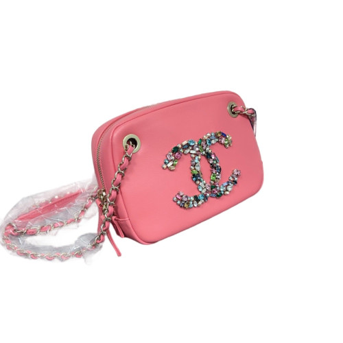 Chanel Crystal Camera Case Calfskin Pink Rainbow