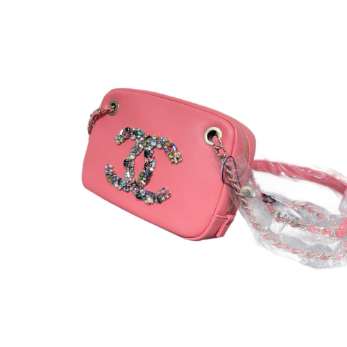 Chanel Crystal Camera Case Calfskin Pink Rainbow