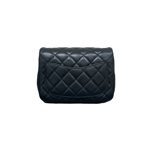 Chanel Quilted Mini Pearl Crush Square Flap Lambskin Black Chanel Quilted Mini Pearl Crush Square Flap Lambskin Black