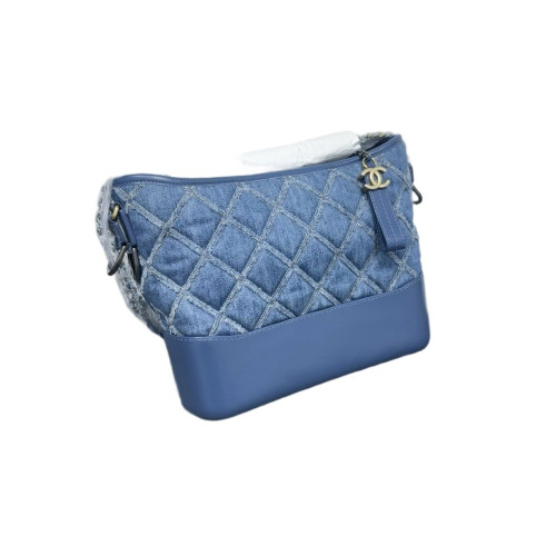 Chanel Quilted Medium Gabrielle Hobo Denim Calfskin Blue Chanel Quilted Medium Gabrielle Hobo Denim Calfskin Blue