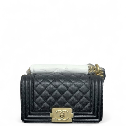 Chanel Quilted Mini Boy Flap Grained Calfskin Black