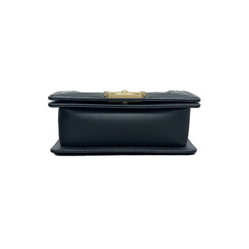 Chanel Quilted Mini Boy Flap Grained Calfskin Black