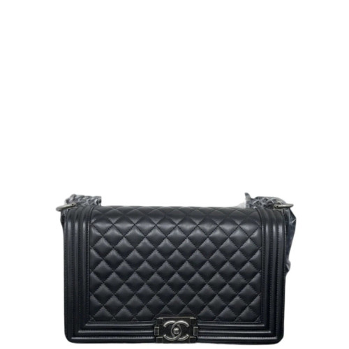 Chanel Quilted New Medium Boy Flap Calfskin Black
