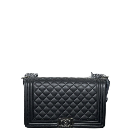 Chanel Quilted New Medium Boy Flap Calfskin Black