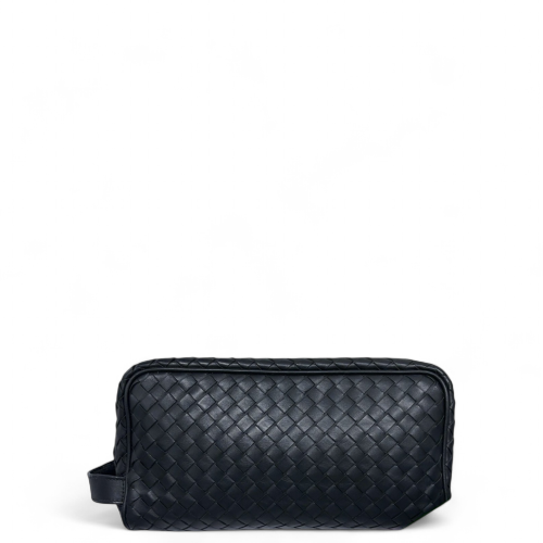 Bottega Veneta Clutch Calfskin Intrecciato Black