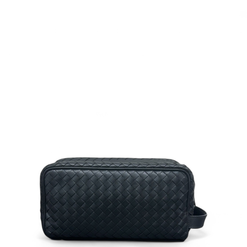 Bottega Veneta Clutch Calfskin Intrecciato Black