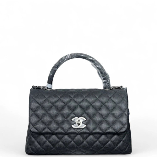 Chanel Quilted Medium Coco Handle Caviar Black Chanel Quilted Medium Coco Handle Caviar Black