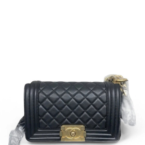Chanel Quilted Small Boy Flap Lambskin Black
