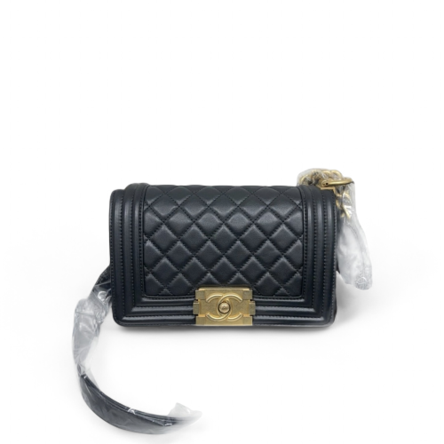 Chanel Quilted Small Boy Flap Lambskin Black