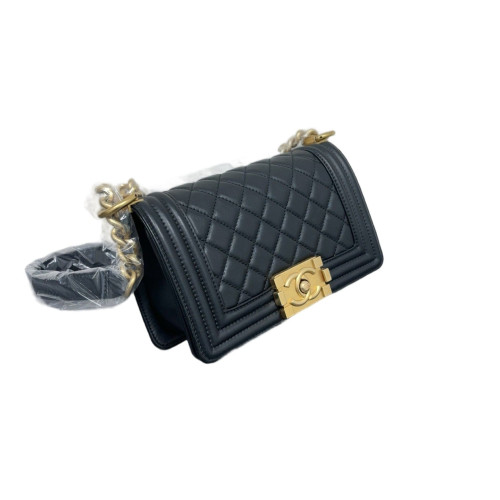 Chanel Quilted Small Boy Flap Lambskin Black