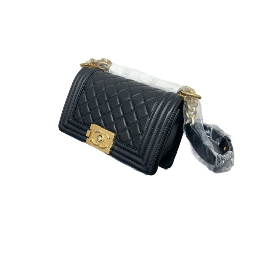 Chanel Quilted Small Boy Flap Lambskin Black