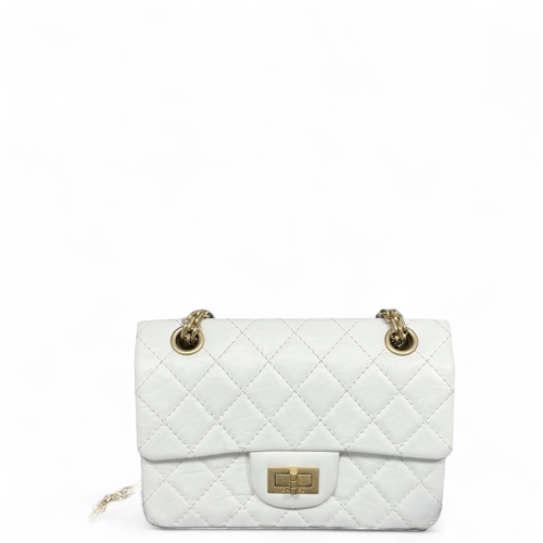 Chanel Quilted 2.55 Mini Reissue Flap Aged Calfskin White