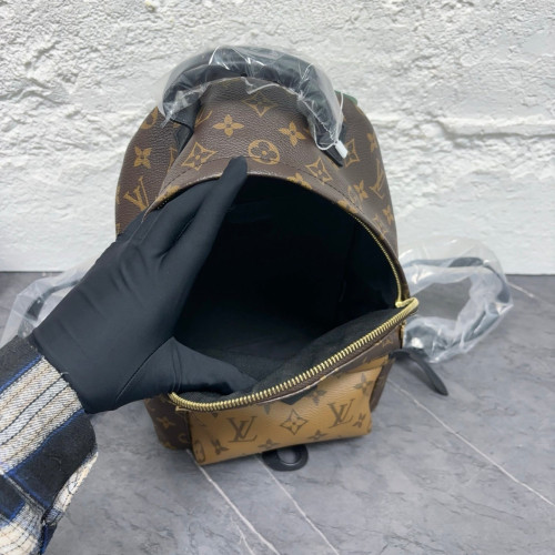 Louis Vuitton Palm Springs Backpack PM Reverse Monogram Brown Tan