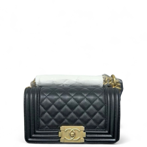 Chanel Quilted Small Boy Flap Caviar Black