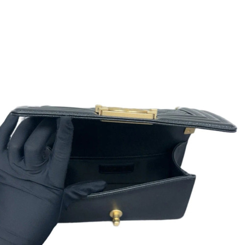 Chanel Quilted Small Boy Flap Caviar Black