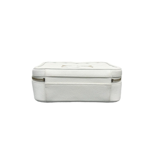 Chanel Quilted Medium Vanity Case Caviar White Chanel Quilted Medium Vanity Case Caviar White