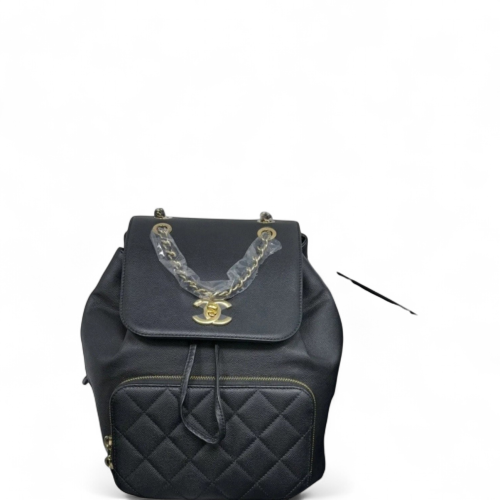 Chanel Quilted Small Business Affinity Backpack Grained Calfskin Black