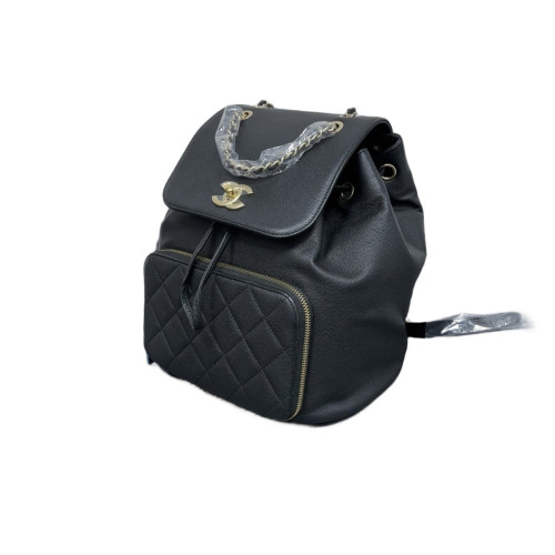 Chanel Quilted Small Business Affinity Backpack Grained Calfskin Black