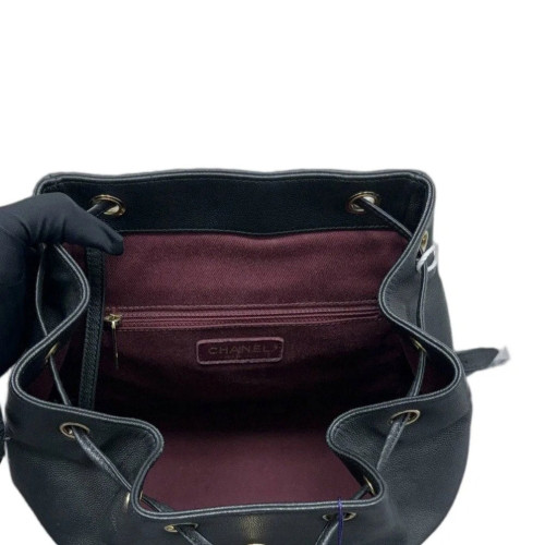 Chanel Quilted Small Business Affinity Backpack Grained Calfskin Black