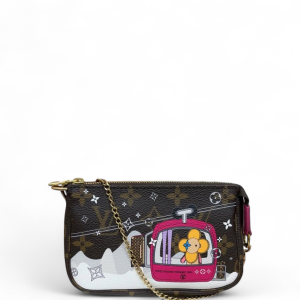 Louis Vuitton Pochette Mini Accessories Monogram Brown White Pink Louis Vuitton Pochette Mini Accessories Monogram Brown White Pink